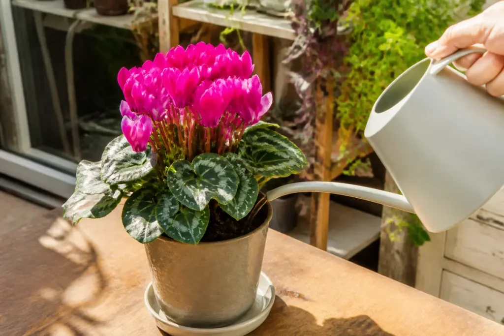 Arrosage d'un cyclamen en pot, astuces pour l'entretien idéal en intérieur
