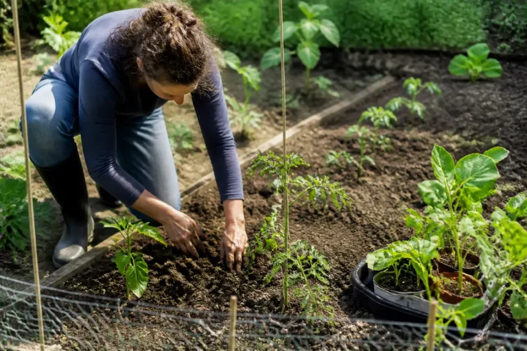Personne cultivant un potager en suivant le calendrier lunaire pour jardiner en avril 2026